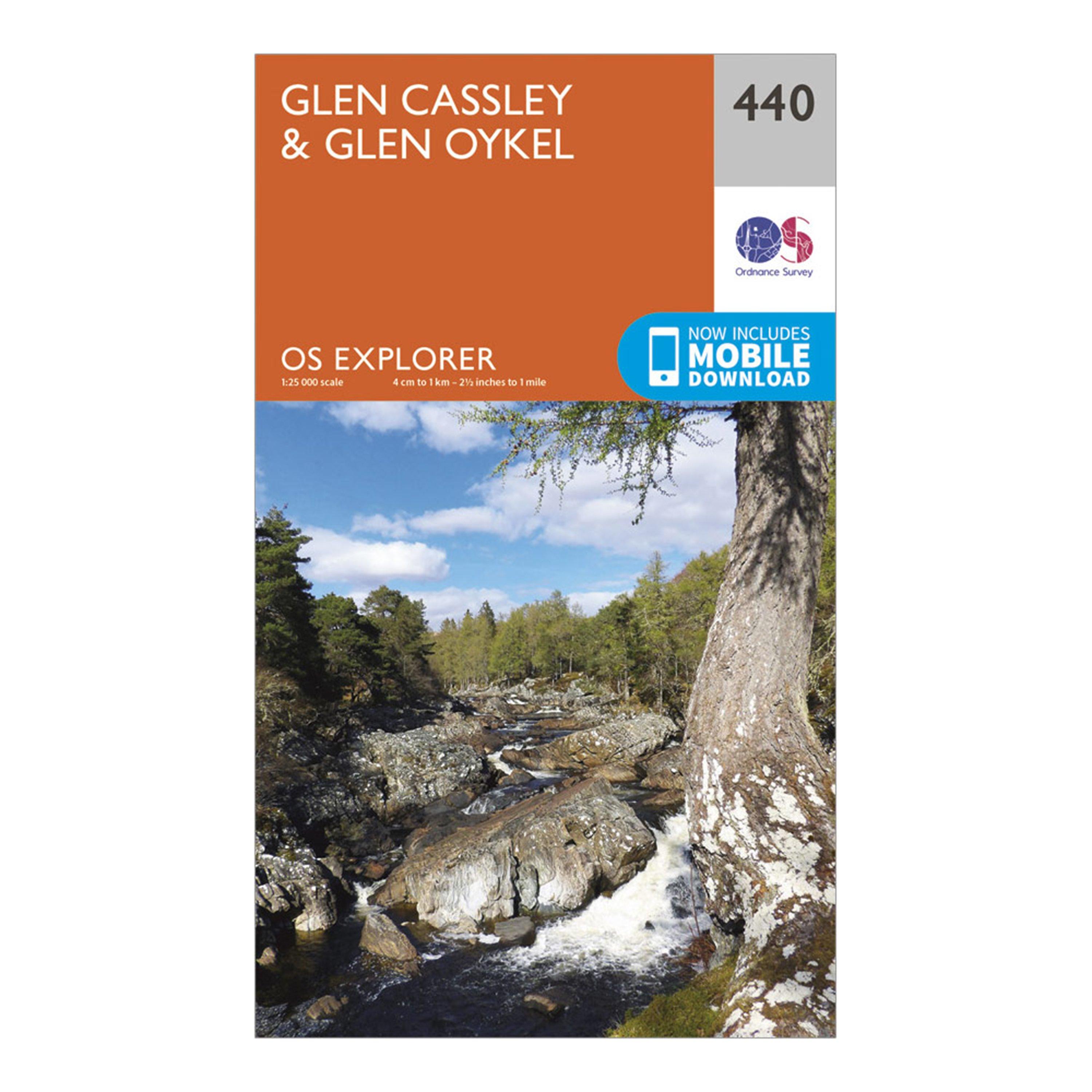 Image of Explorer 440 Glen Cassley and Glen Oykel Map With Digital Version Orange