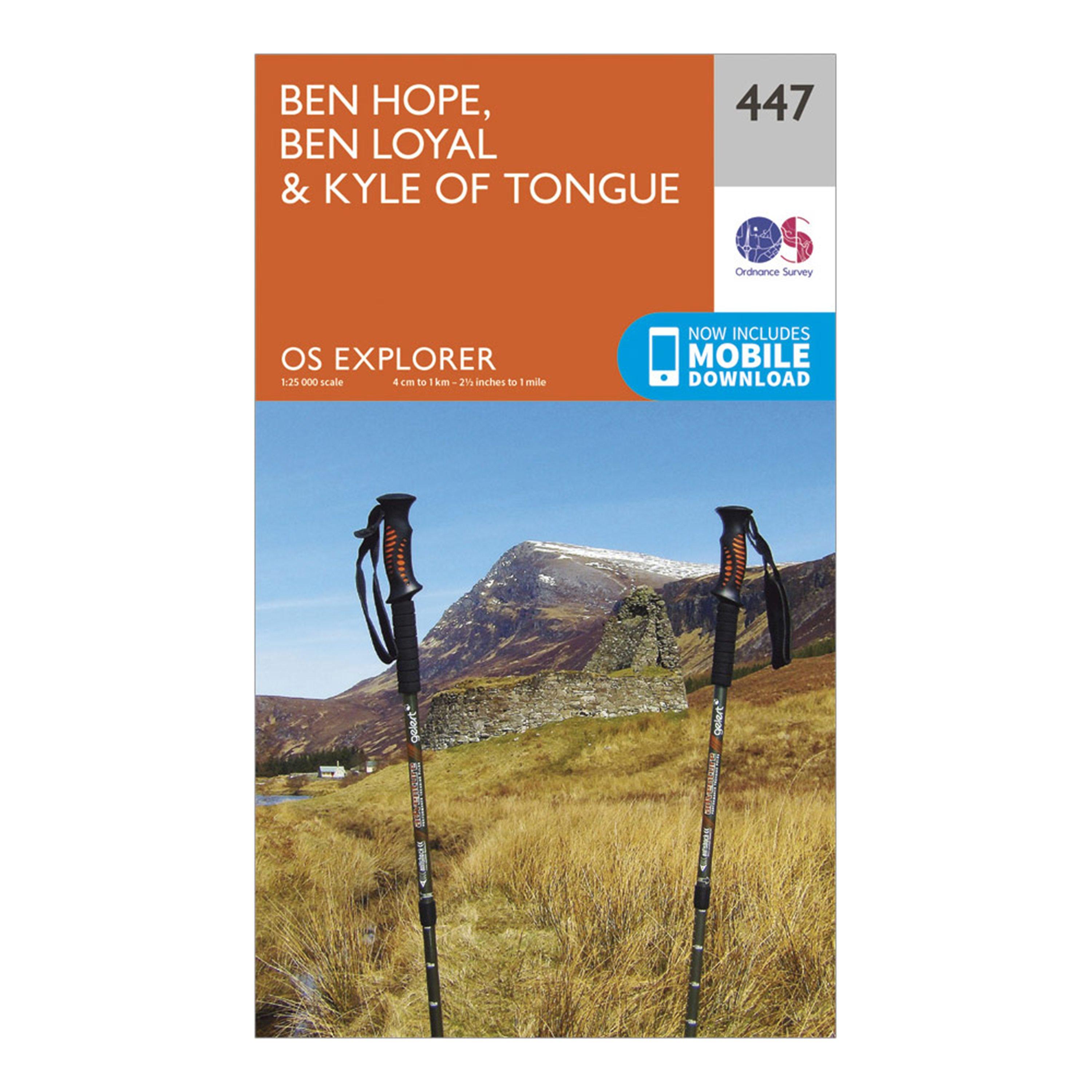 Image of Explorer 447 Ben Hope Ben Loyal and Kyle of Tongue Map With Digital Version Orange
