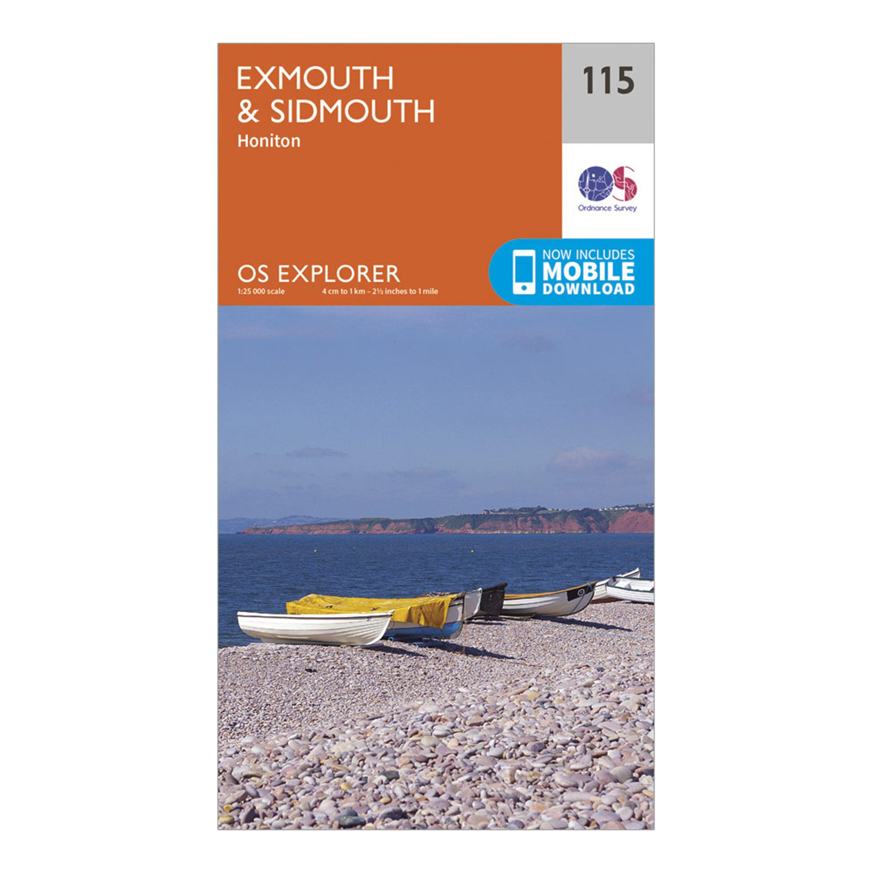 Image of Explorer 115 Exmouth and Sidmouth Map With Digital Version Orange