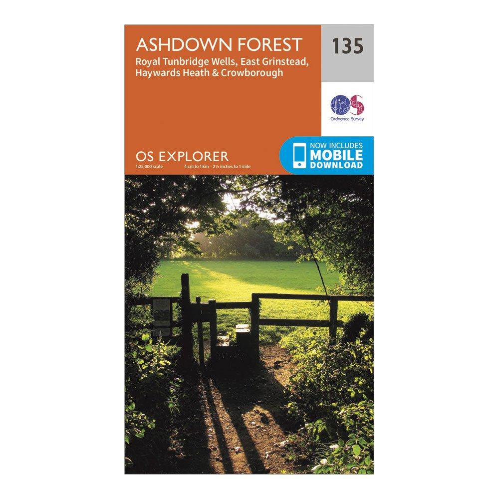 Image of Explorer 135 Ashdown Forest Map With Digital Version Orange