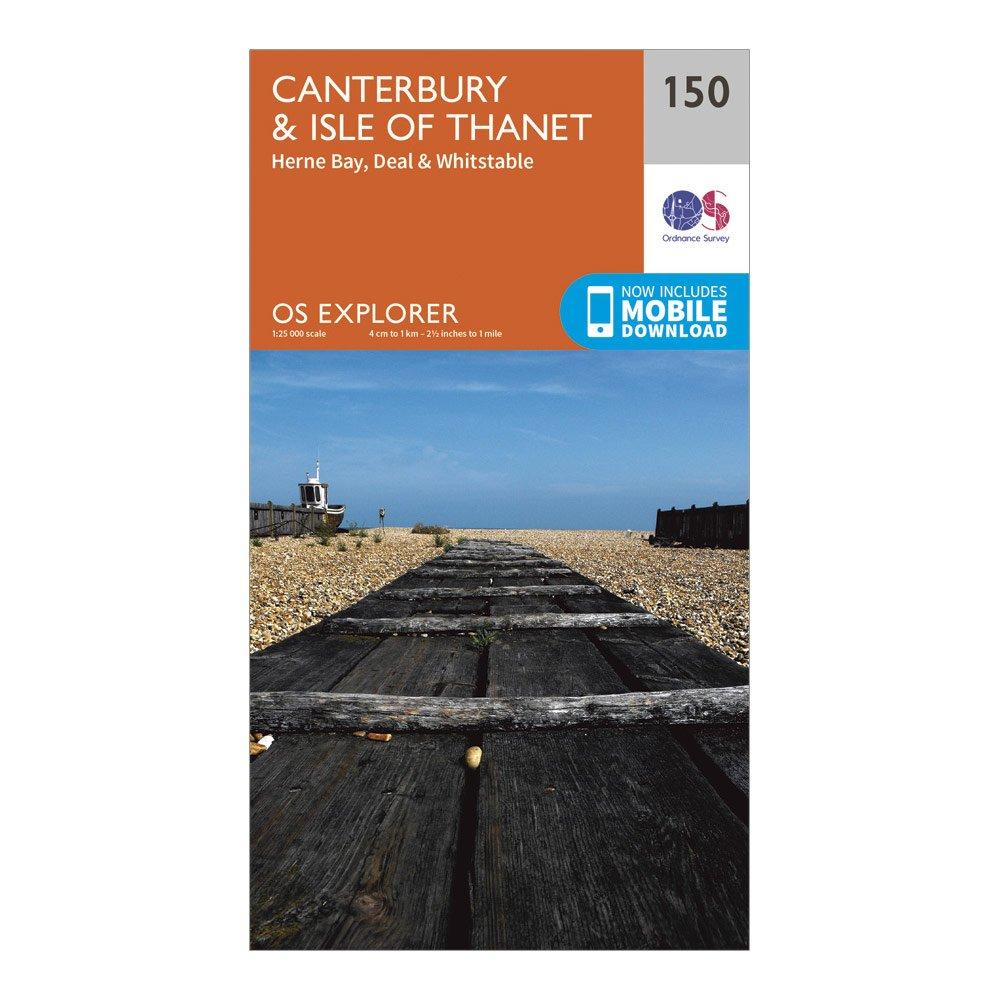 Image of Explorer 150 Canterbury and Isle of Thanet Map With Digital Version Orange