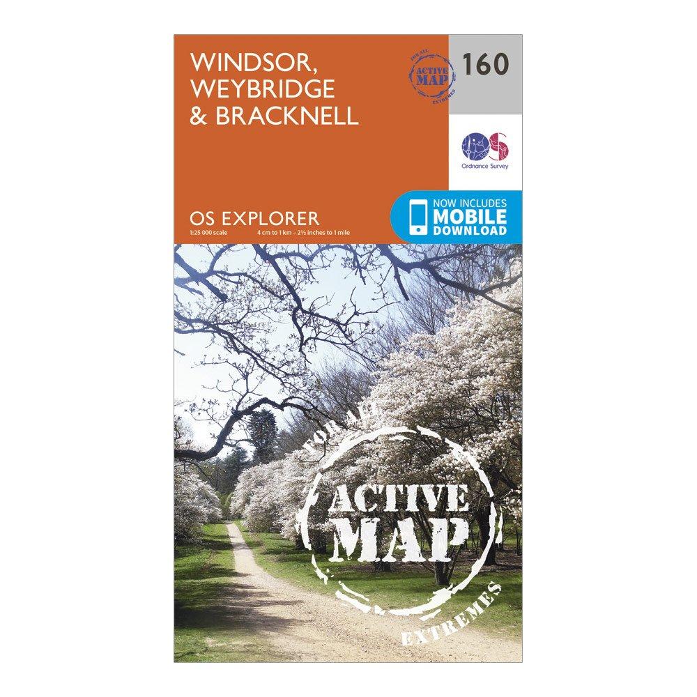 Image of Explorer Active 160 Windsor Weybridge and Bracknell Map With Digital Version Orange
