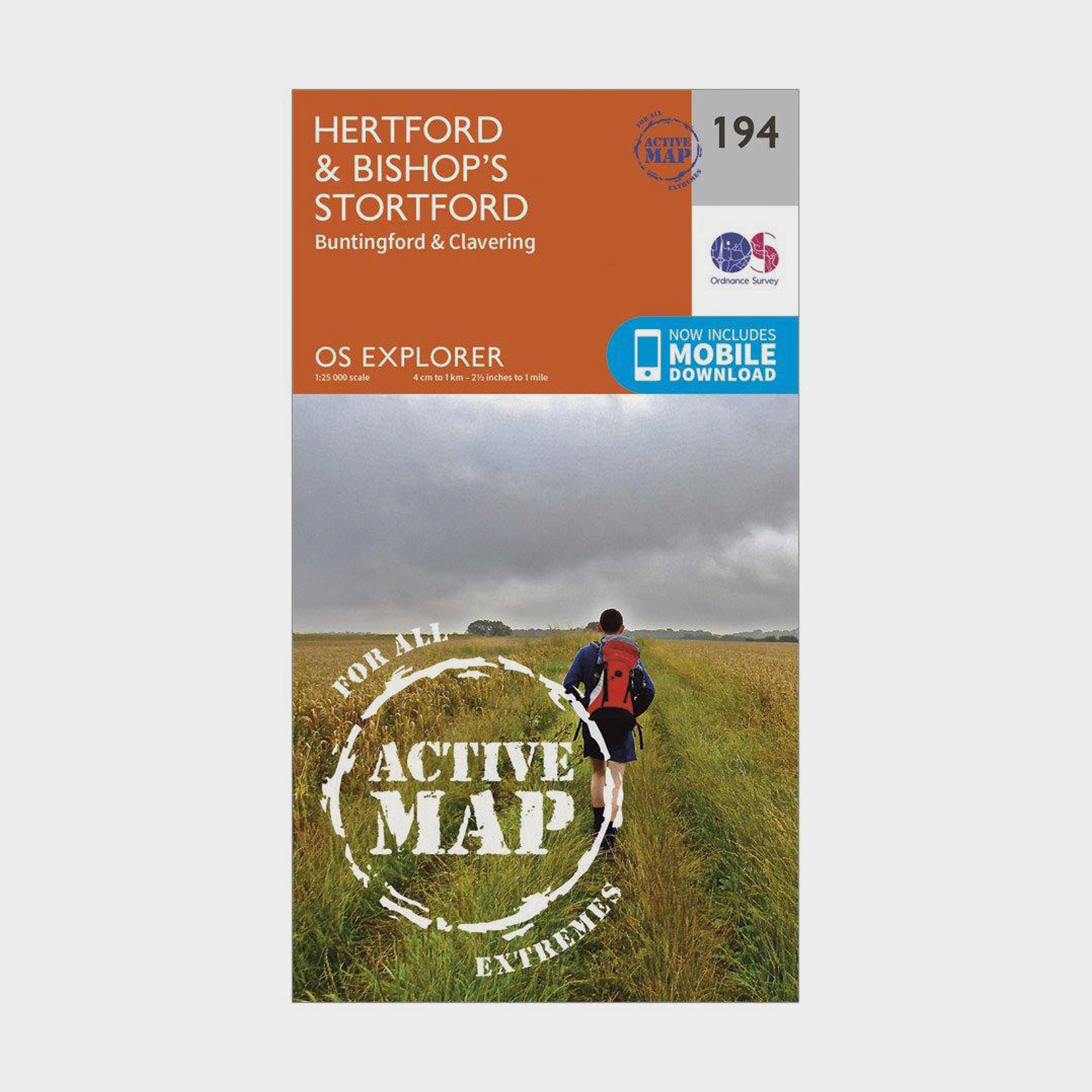 Image of Explorer Active 194 Hertford and Bishops Stortford Map With Digital Version Orange