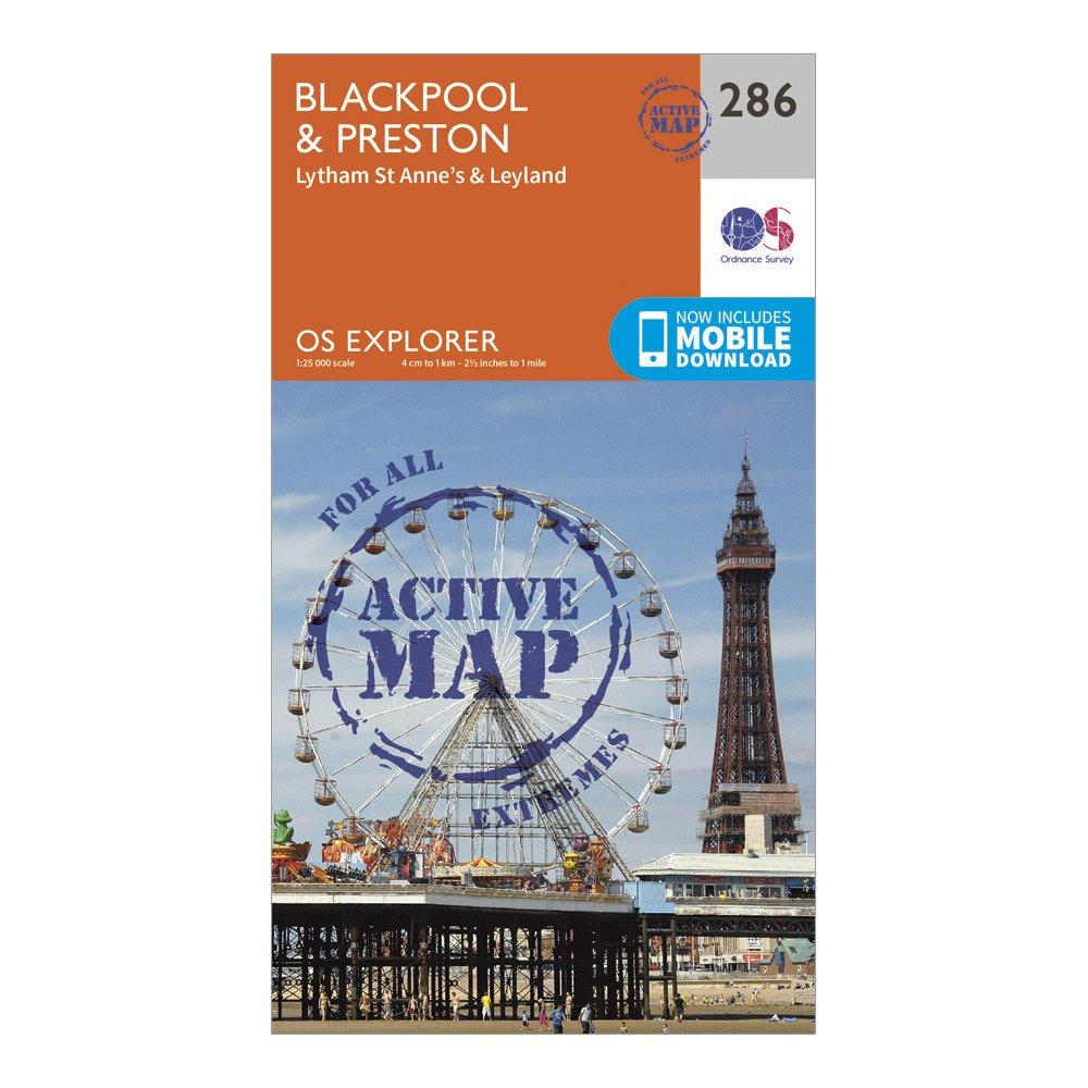 Image of Explorer Active 286 Blackpool and Preston Map With Digital Version Orange