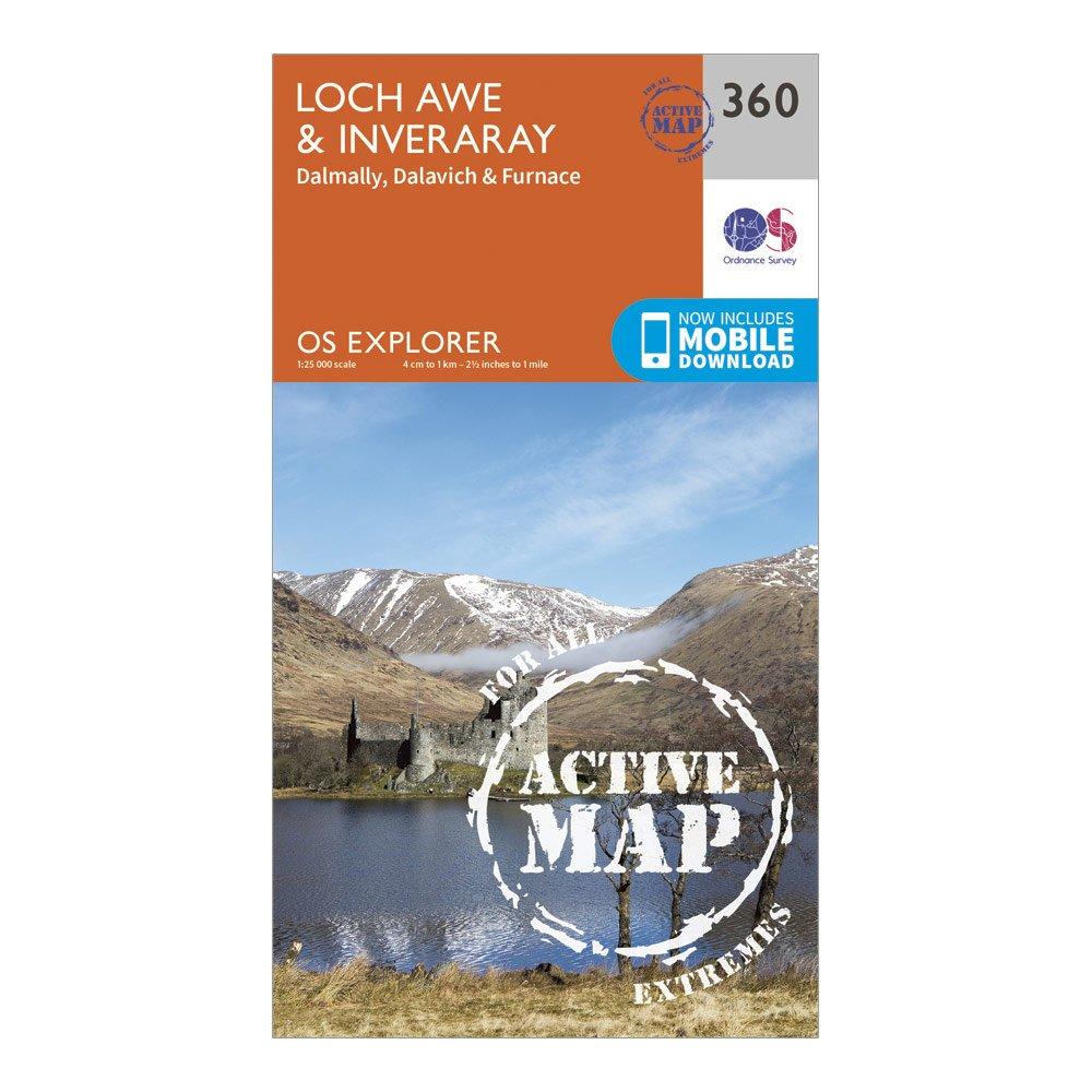 Image of Explorer Active 360 Loch Awe and Inveraray Map With Digital Version Orange