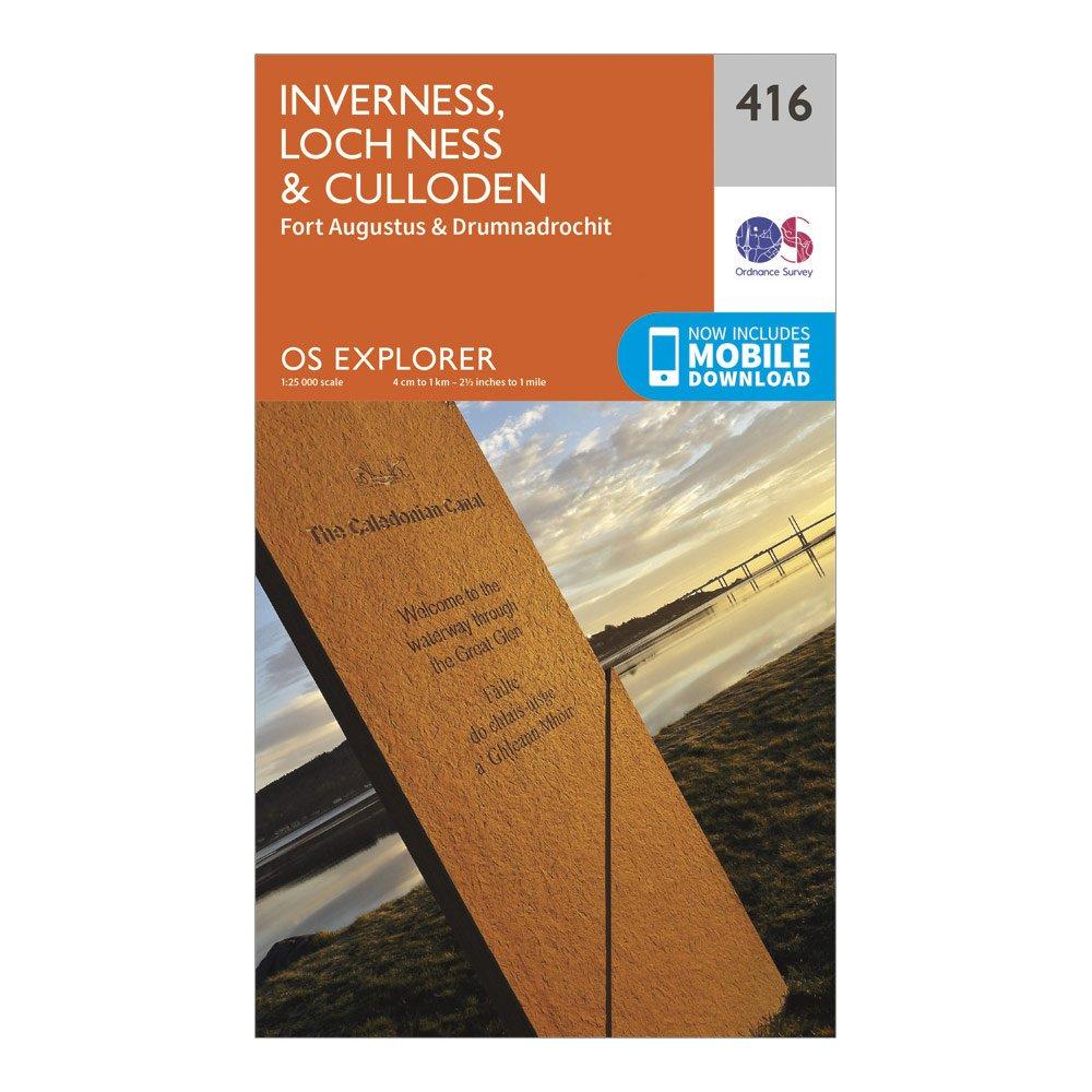Image of Explorer 416 Inverness Loch Ness and Culloden Map With Digital Version Orange