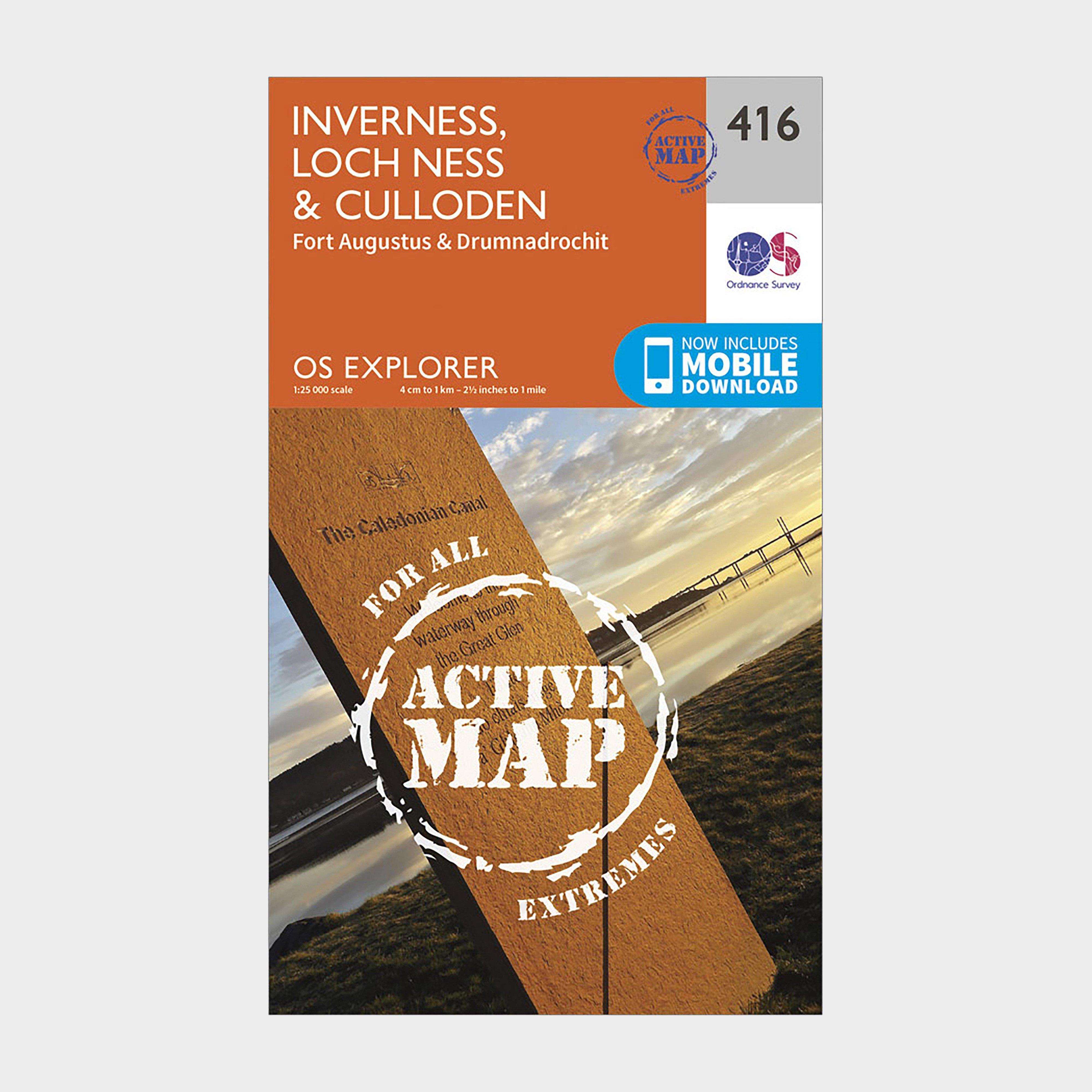 Image of Explorer Active 416 Inverness Loch Ness and Culloden Map With Digital Version Orange