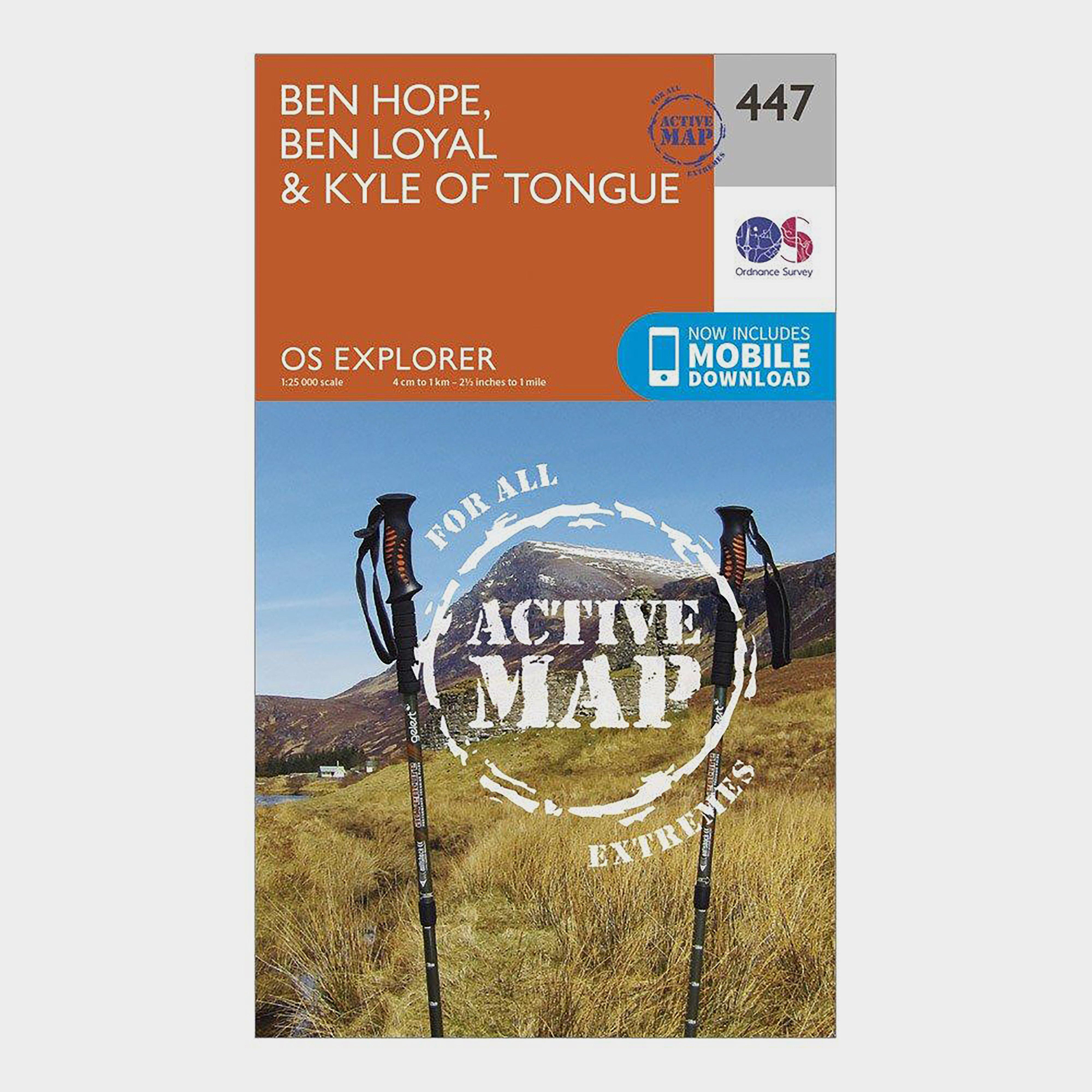 Image of Explorer Active 447 Ben Hope Ben Loyal and Kyle of Tongue Map With Digital Version Orange