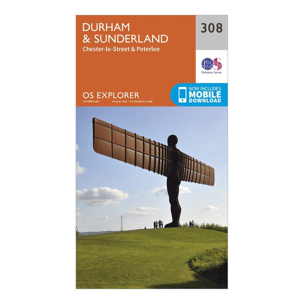 Image of Explorer 308 Durham and Sunderland Map With Digital Version