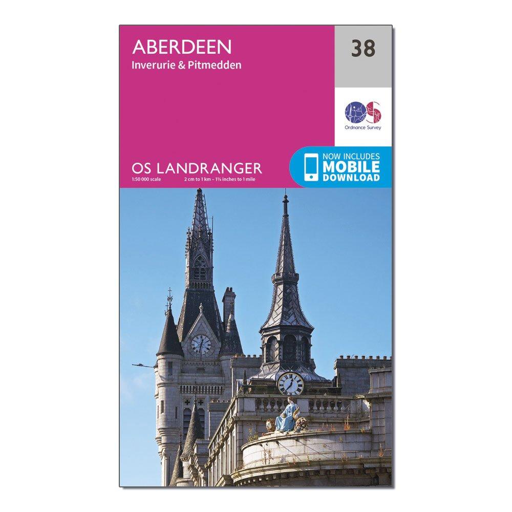Image of Landranger 38 Aberdeen Map Pink