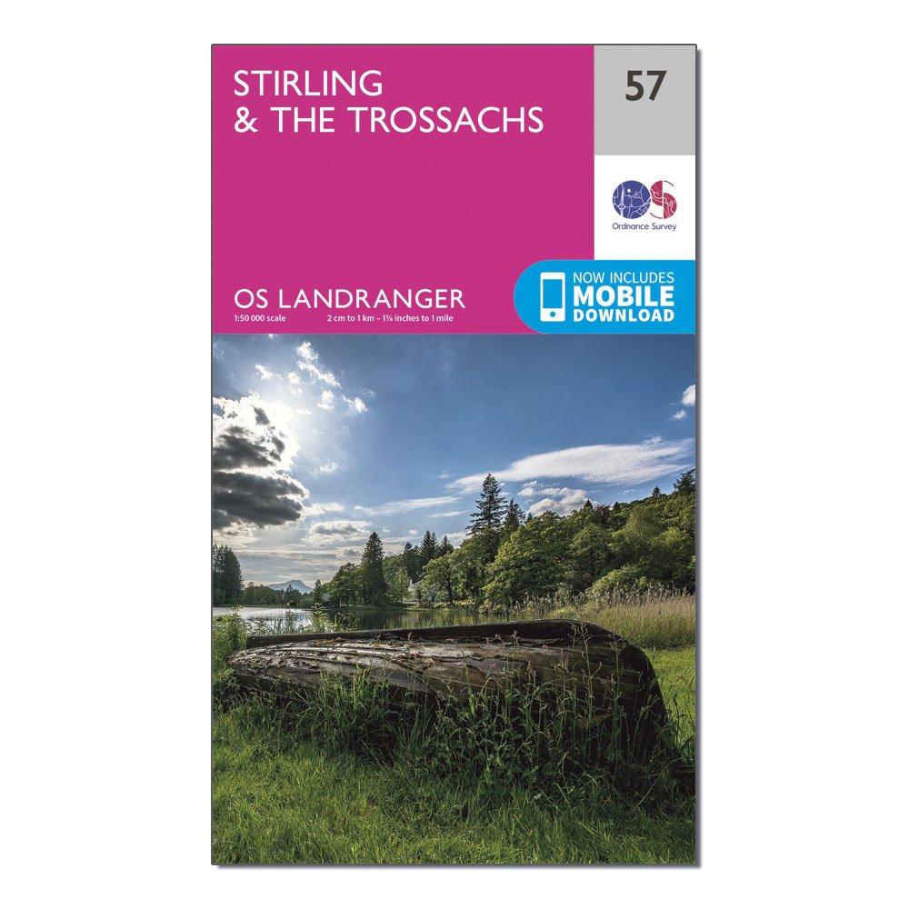 Image of OS Landranger 57 Stirling and The Trossachs Map Pink
