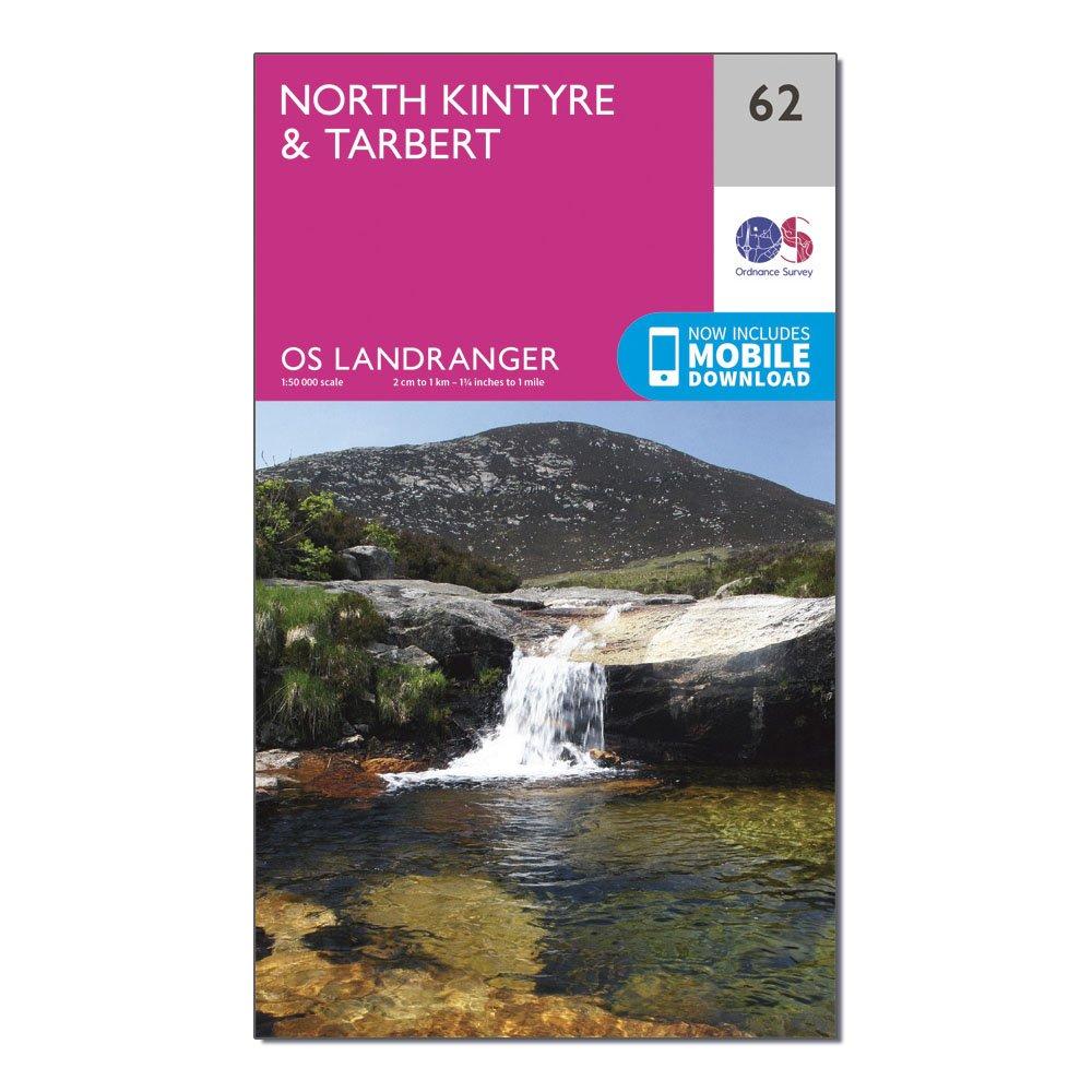 Image of Landranger 62 North Kintyre and Tarbert Map With Digital Version Pink