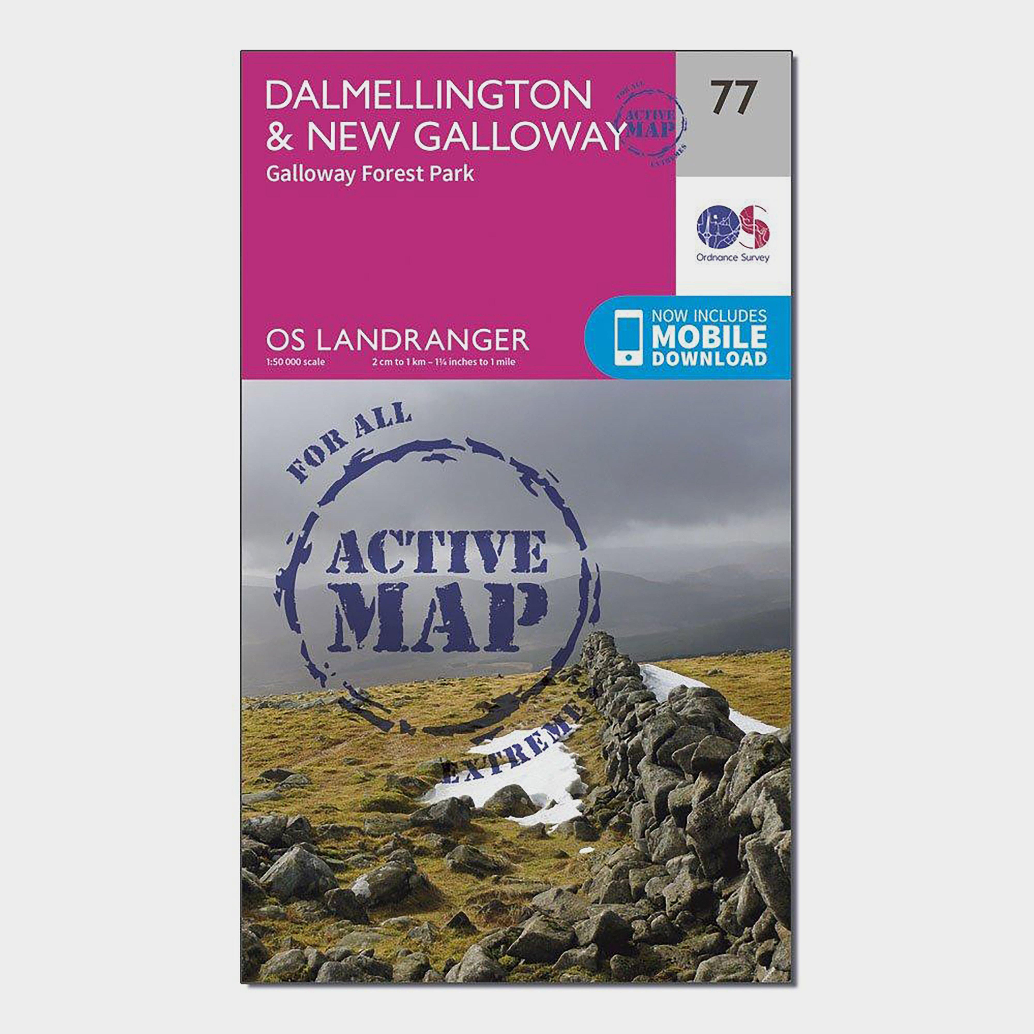 Image of Landranger Active 77 Dalmellington and New Galloway Galloway Forest Park Map With Digital Version Pink