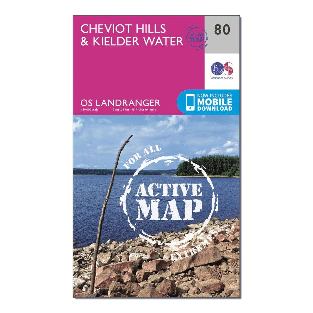 Image of Landranger Active 80 Cheviot Hills and Kielder Water Map With Digital Version