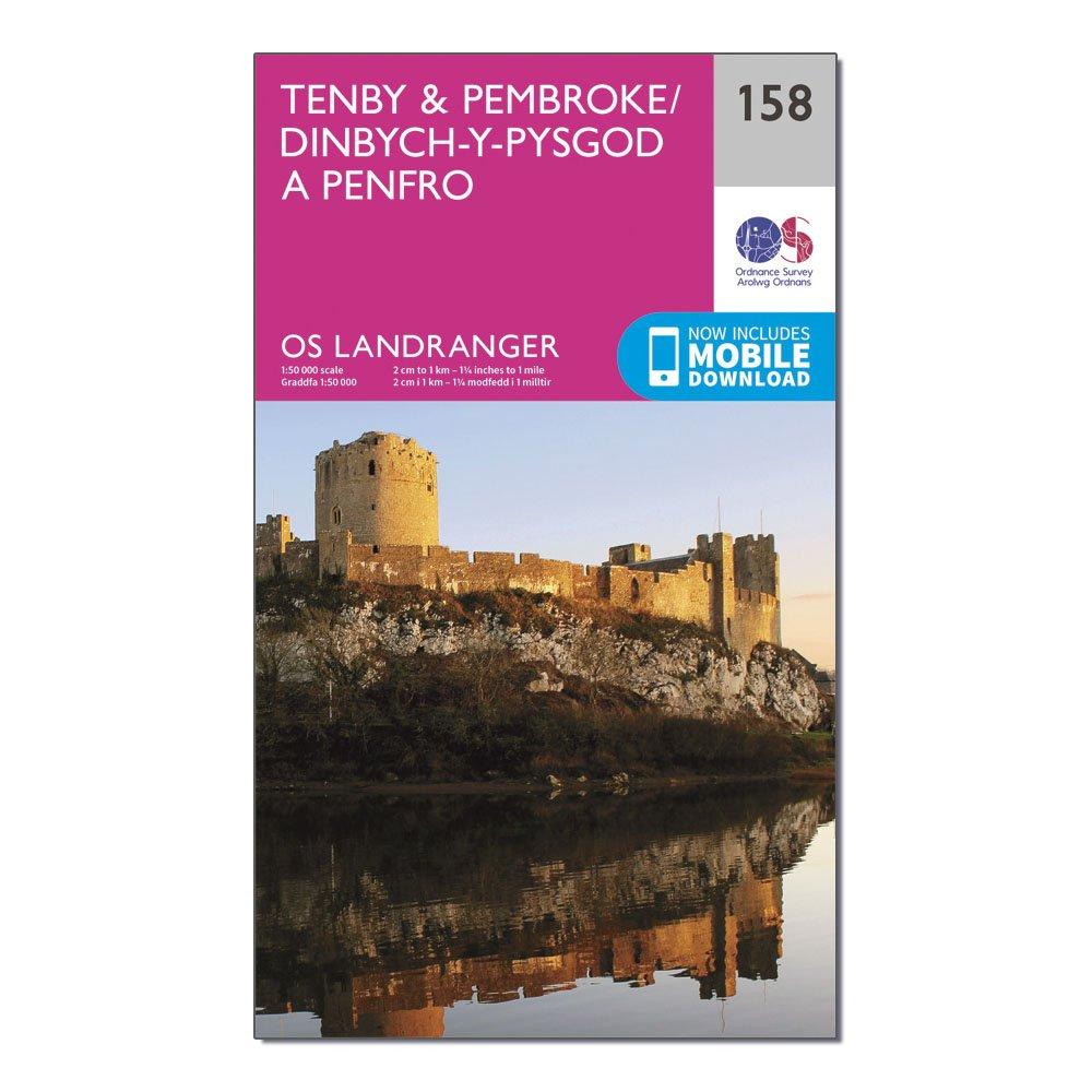 Image of OS Landranger 158 Tenby and Pembroke Map Pink