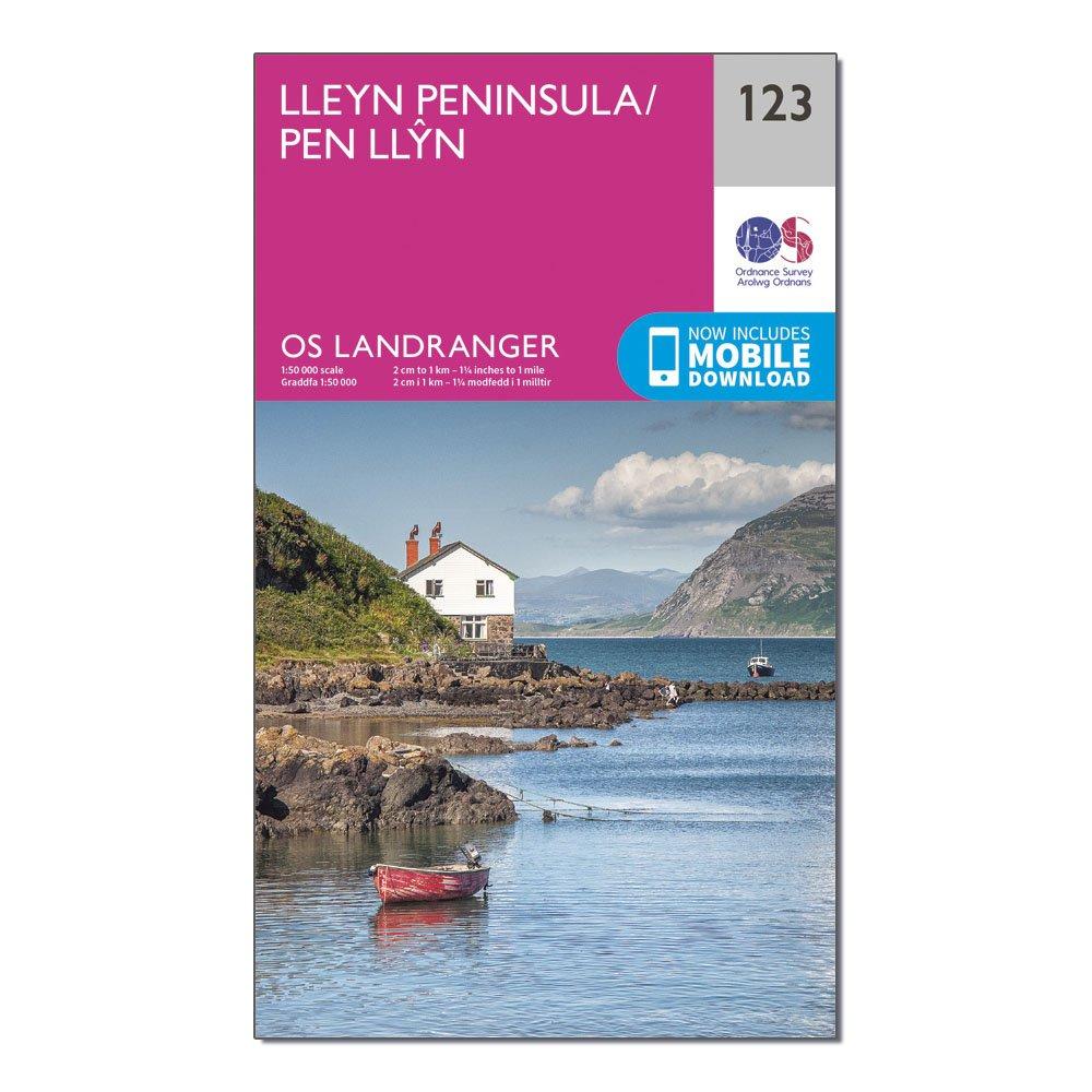 Image of Landranger 123 Lleyn Peninsula Map With Digital Version Pink