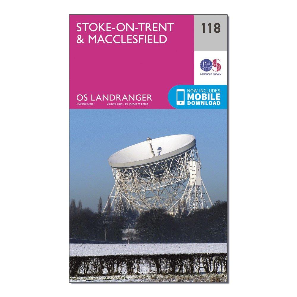 Image of Landranger 118 StokeonTrent and Macclesfield Map Pink