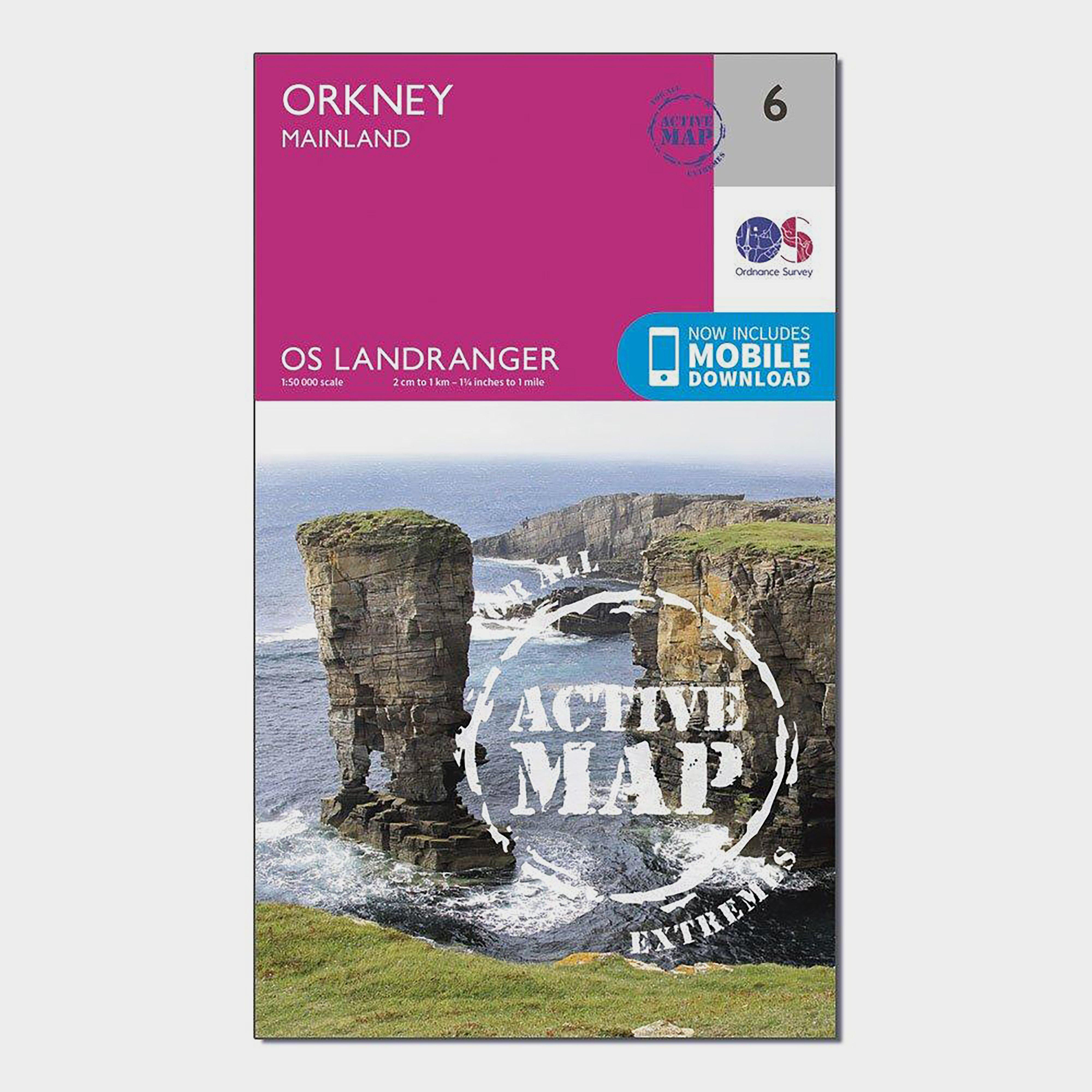 Image of Landranger Active 6 Orkney Mainland Map With Digital Version Pink