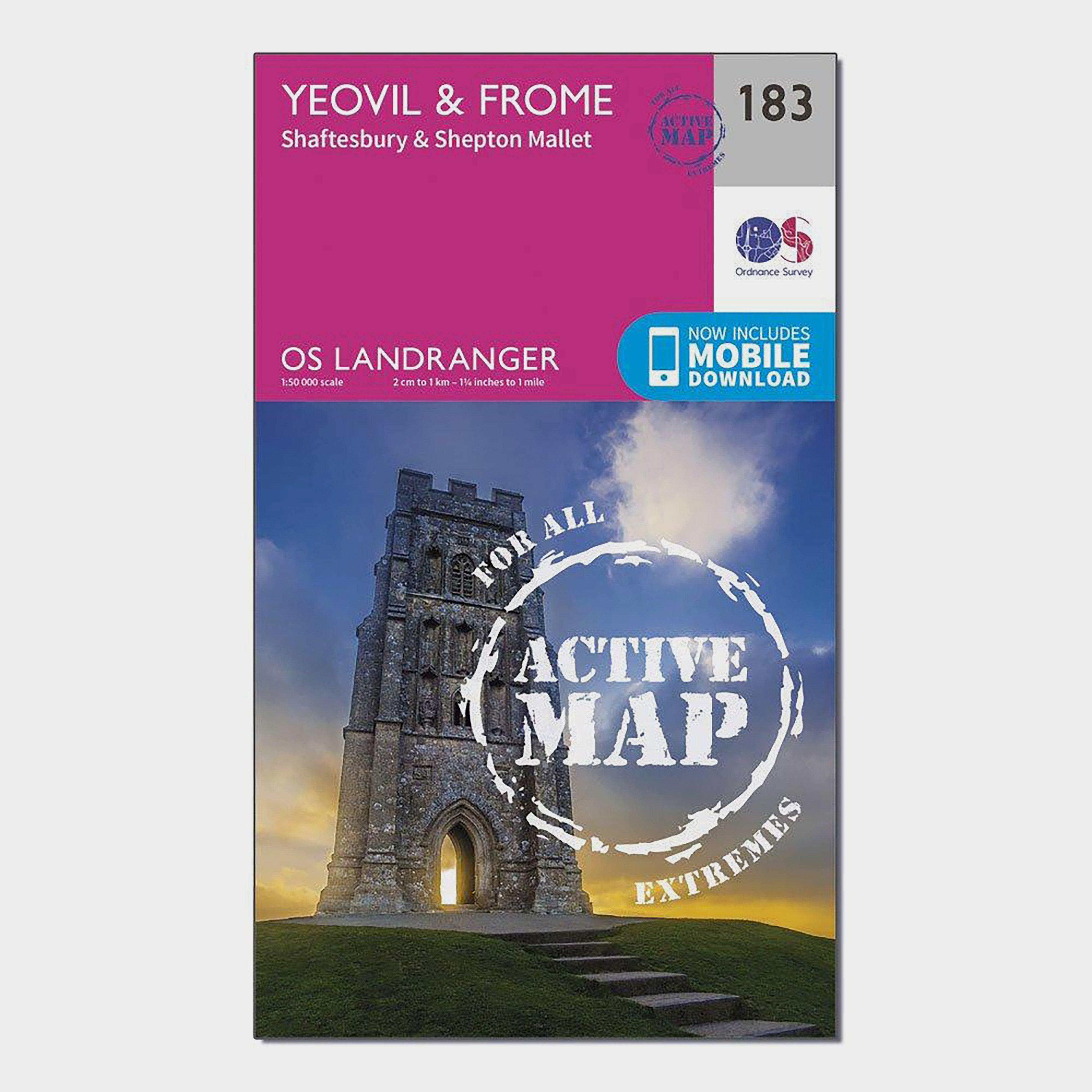 Image of Landranger Active 183 Yeovil and Frome Map With Digital Version Pink