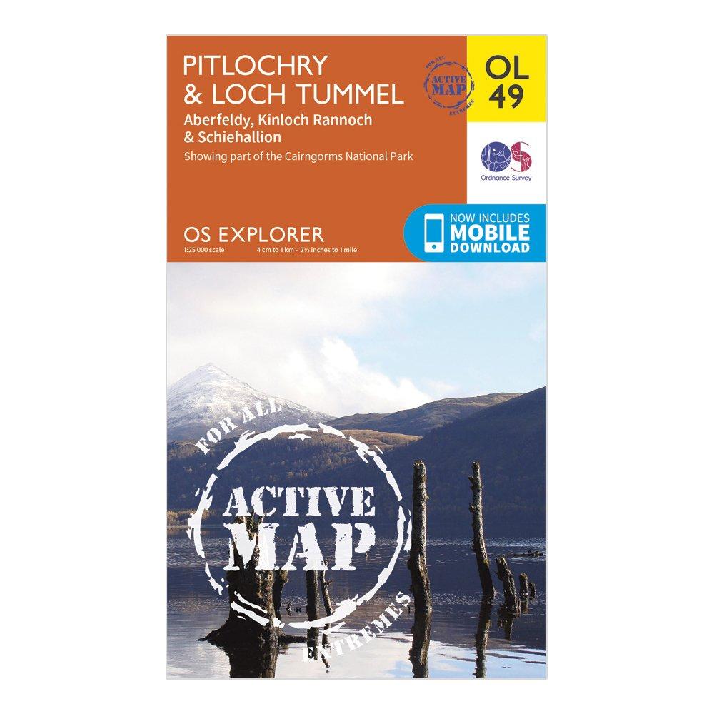 Image of Active Explorer OL 49 Pitlochry and Loch Tummel Map Orange