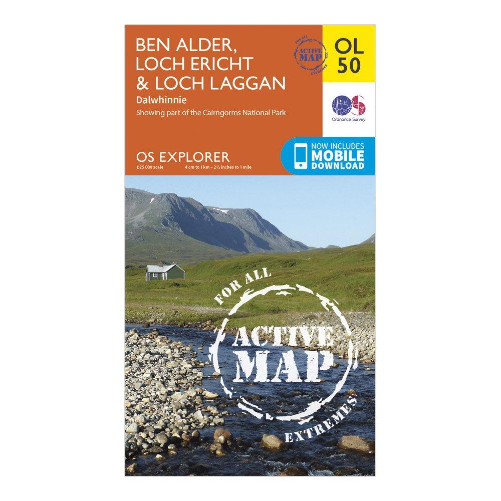 Image of Explorer OL 50 Active D Ben Alder Loch Ericht and Loch Laggan Map Orange